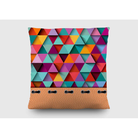 Coussin triangles couleurs - 45 cm x 45 cm (1/5)