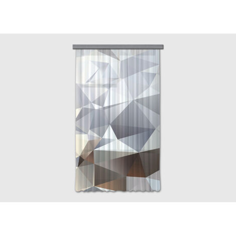 Rideau occultant abstrait blanc - 140 cm x 245 cm (1/4)