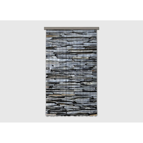 Rideau occultant effet mur de pierre gris - 140 cm x 245 cm (1/5)