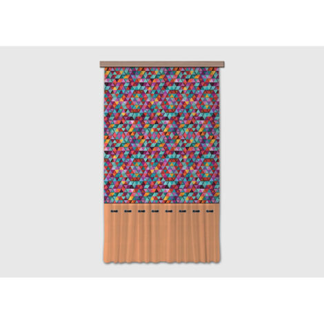 Voilage triangles multicolore - 1 pièce - L 140 cm x H 245 cm (1/5)