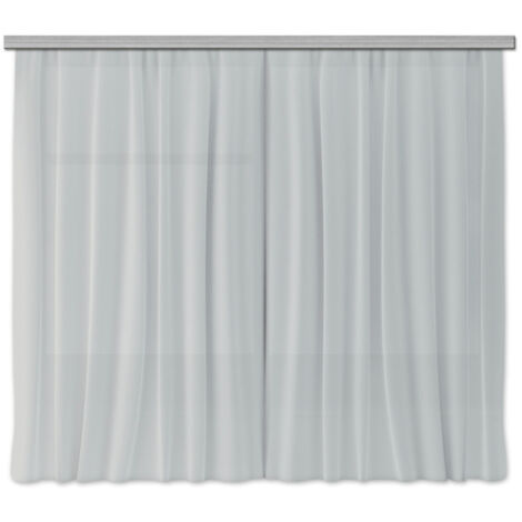 Rideaux unicolore gris - 2 pièces - L180 cm x H 160cm (1/4)
