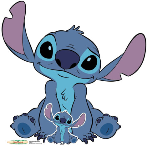 Figurine en carton Lilo et Stitch - Stitch assis - 93 cm