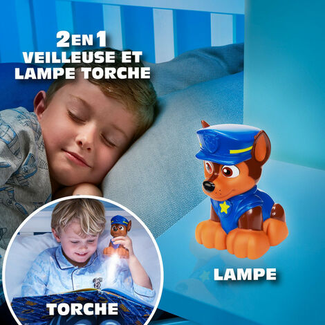 Veilleuse et lampe torche - Pat Patrouille - Chase - 12 cm