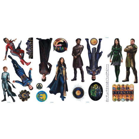 Stickers repositionnables Marvel Eternals 7 personnages et déco - 22 x 43 cm (1/5)
