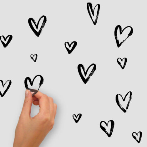 Stickers Muraux Motifs Cœurs Dessinés (1/5)