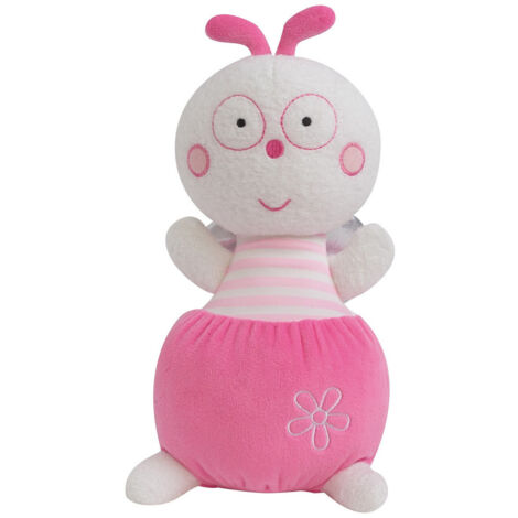 Luminou luciole rose peluche lumineuse naturelle fonctionne sans pile 30 cm