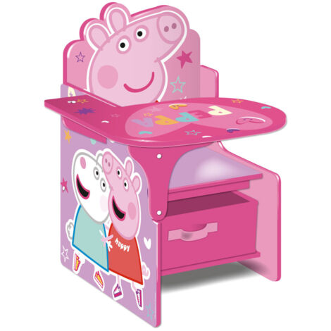 Chaise de rangement multifonction en bois et tissu – Longueur 52 cm, largeur 50 cm, hauteur 50 cm – Licence Peppa Pig – Arditex