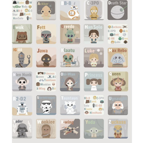 Rouleau de papier peint auto-adhésif - Star Wars - Alphabet pour enfants (1/5)