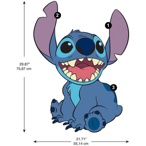 Stickers Muraux Géants Stitch - Disney Lilo et Stitch 75 cm x 55cm (1/5)