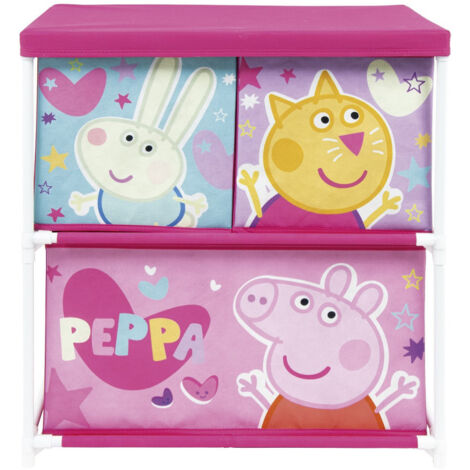 Étagère De Rangement 3 Tiroirs Peppa Pig - Meuble Enfant Pratique Et Amusant