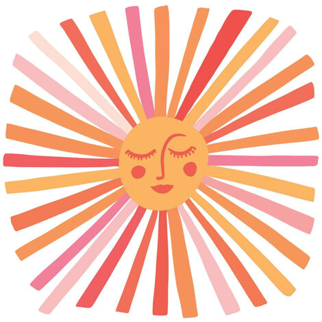 Sticker Mural Géant Soleil Orange (1/5)