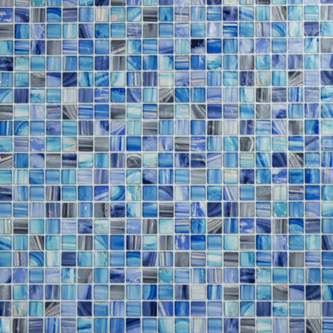 Sticker Film pour les Fenêtres - Motif Mosaïque Bleue (1/5)