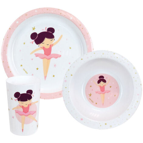 Ensemble Repas Ballerine (Assiette, Bol, Verre)