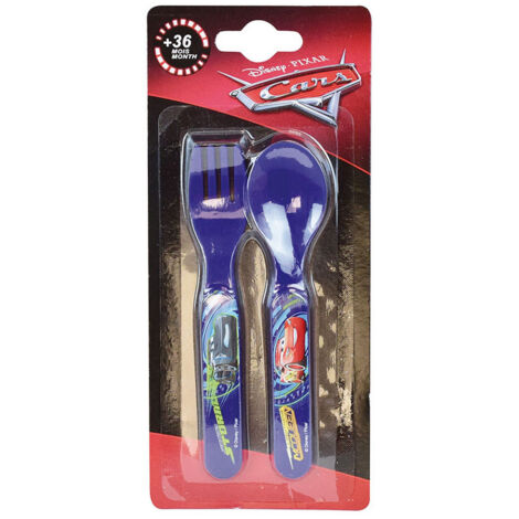 Disney Cars-3 Ensemble Couverts (Fourchette, Cuillere)