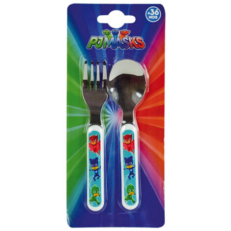 Pyjamasques Ensemble Couverts Inox (Fourchette, Cuillere)