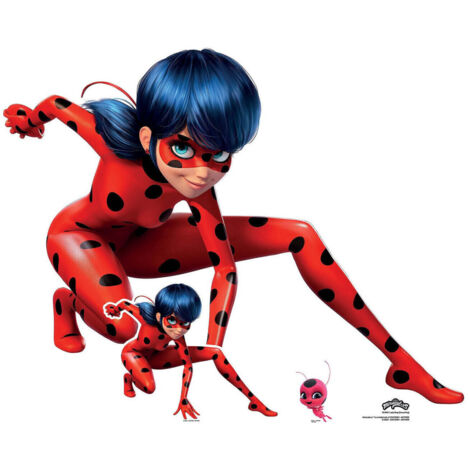 Figurine en carton Ladybug Position Accroupie - Miraculous Ladybug et Chat une mini-figurine H 93 cm (1/5)