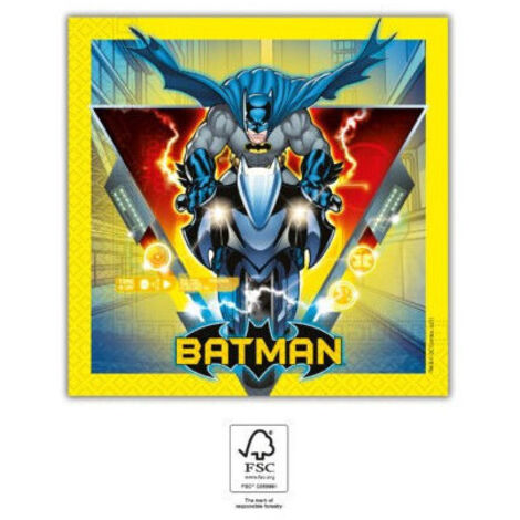 Lot de 20 Serviettes en papier - Batman - 33 x 33 cm (1/2)