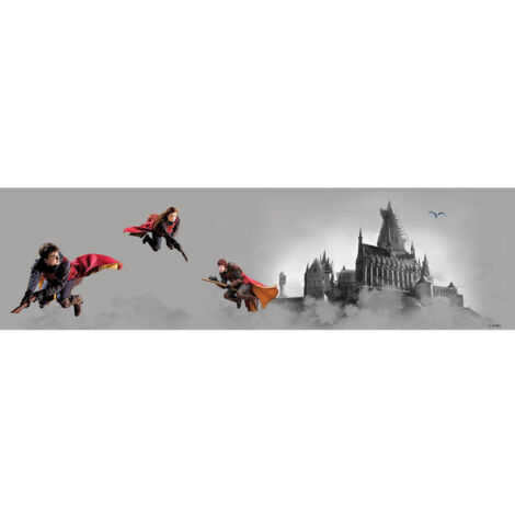 Frise auto-collante Harry Potter Quidditch 3 personnages - 1 rouleau de 0,138 x 5 m (1/3)