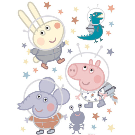 Sticker - Peppa pig et ses amis dans l'espace - 1 planche 65 x 85 cm (1/5)
