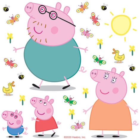 Sticker - Peppa pig et sa famille - 1 planche 65 x 85 cm (1/5)