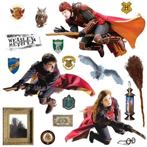 Sticker Harry Potter Quidditch 3 personnages - 1 planche 30 x 30 cm (1/5)