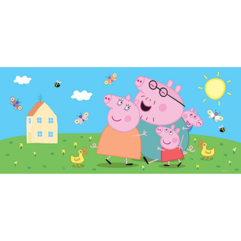 Poster géant horizontal Peppa pig avec sa famille 170 x 75 CM (1/3)