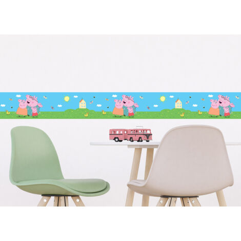 Frise auto-collante Peppa Pig avec sa famille - 1 rouleau de 0,97 x 5 m (1/2)