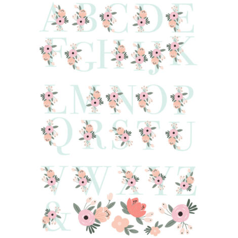 Stickers Muraux Géants Monogramme Floral (1/5)