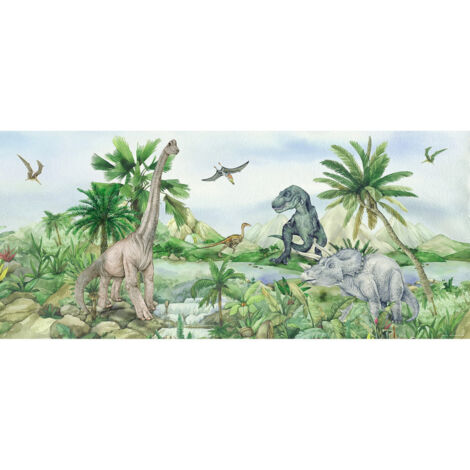 Poster géant horizontal Dinosaure en couleur 170 x 75 CM (1/5)