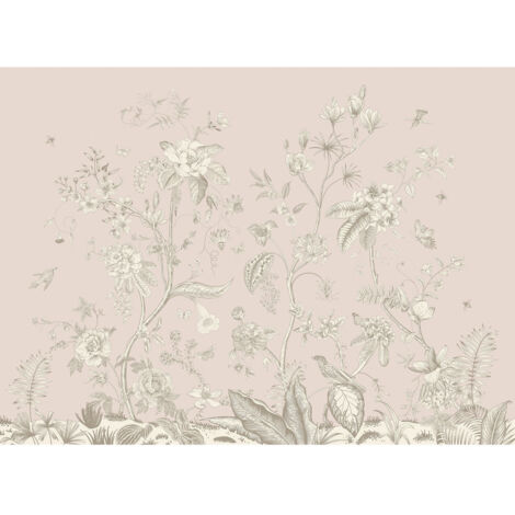 Poster intissé - fleurs blanches sur fond rose - 155 x 110 cm (1/3)