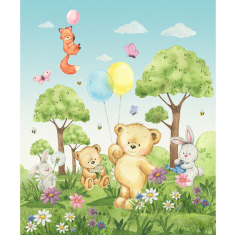 Papier peint Animaux de le foret en couleurs 225 x 270 cm