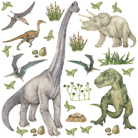 Stickers dinosaures - 1 planche 30x30cm (1/5)