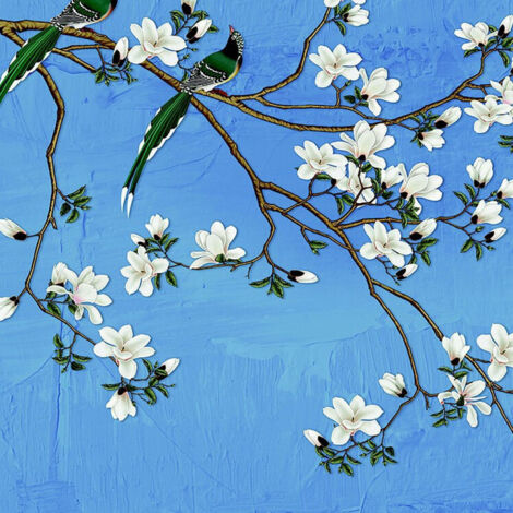 Piy Painting Impression sur Toile des Fleurs Blanches Floraison Elégante et Belle Image avec Cadre Prêt Suspendu Peinture pour Art Déco Murale Salle de Bain Cadeau Anniversaire 3x30x30cm