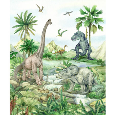 Papier peint dinosaures en couleurs 225 x 270 cm (1/3)