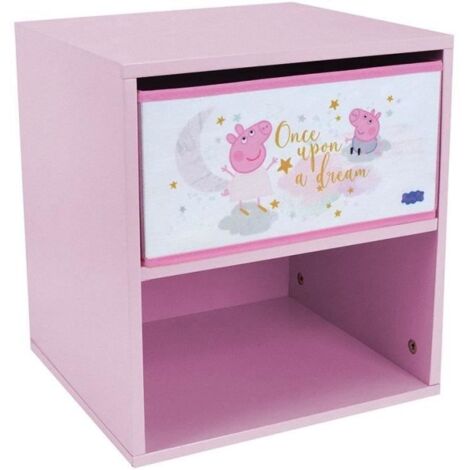 Table de chevet Peppa pig once upon a dream rose pour enfant avec tiroir H.36 X L.33 X P.30 cm (1/3)