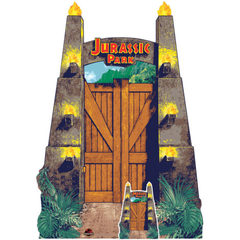 Figurine en carton Jurassic World - Panneau d'entrée Jurassic Park - Haut 131 cm (1/5)