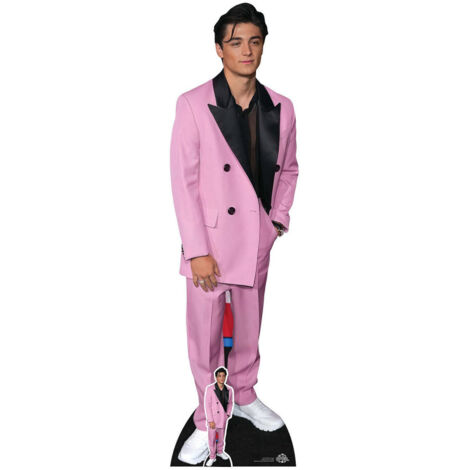 Figurine en carton Asher Angel en costume rose - Acteur et chanteur - H 183 cm (1/5)