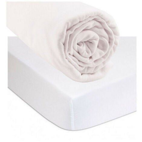 Drap housse coton 140x190 cm rose clair