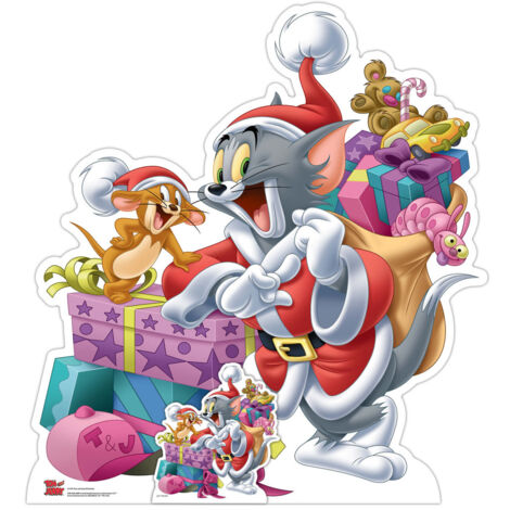 Figurine en carton - Noël - Tom & Jerry - Cadeaux de Noël - Haut 93 cm (1/5)
