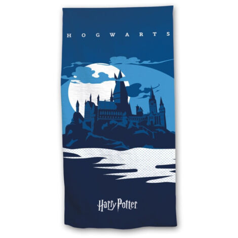 Serviette de plage - Harry Potter - -Hogwarts- - Château de Poudlard - Bleue - 70x140 cm (1/3)