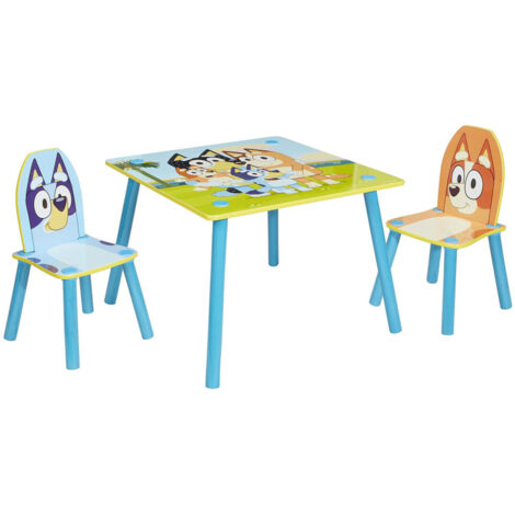 Ensemble Table + 2 Chaises + Parasol Bluey & Bingo – Mobilier Enfant Extérieur & Intérieur – Parfait Jardin, Plage, Camping