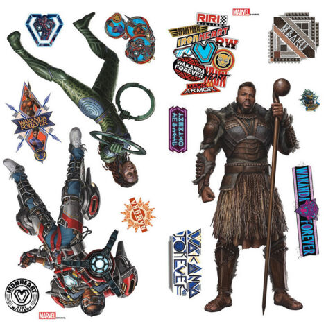Stickers repositionnables - Personnages Black Panther : Wakanda Forever - 23 cm x 44 cm (1/5)