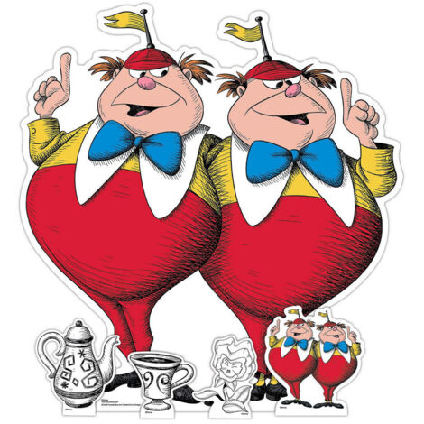 Figurine en carton - Alice au Pays des Merveilles Vintage - Tweedle Dee et Tweedle Dum - Haut 99 cm