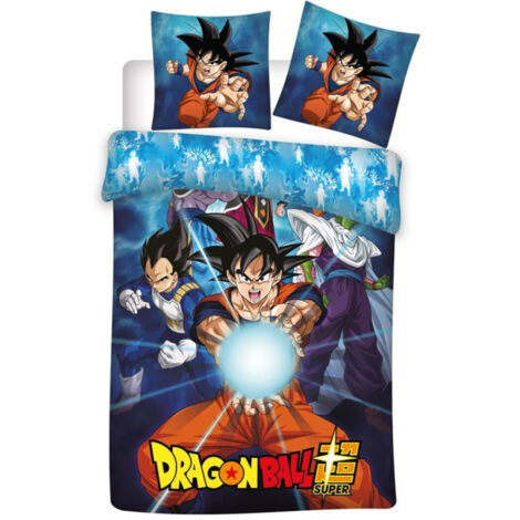 Parure de lit réversible Dragon Ball Z – Son Goku – 140 cm x 200 cm – 100% microfibre – Lavage machine à 30° – Aymax (1/2)