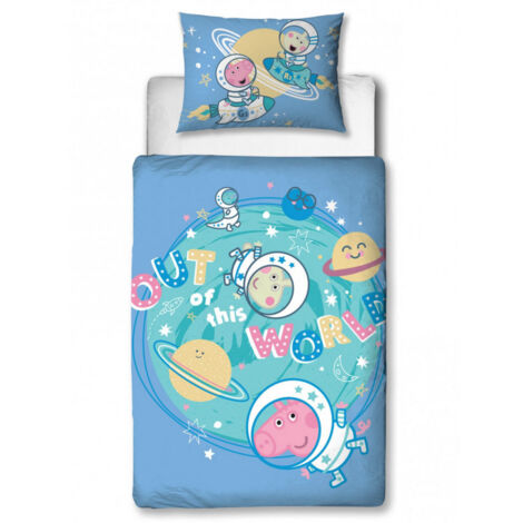 Parure de lit Peppa Pig et George -Out of This World- - 120 cm x 150 cm