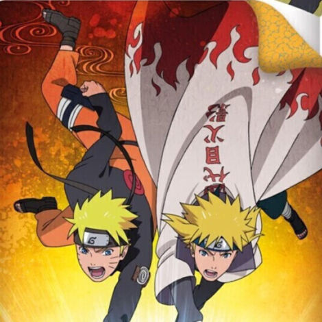 Parure de lit réversible Naruto et Minato Namikaze - 140 cm x 200 cm