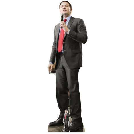 Figurine en carton  – Marco Rubio – Costume Noir – Homme Politique Américain - Haut 177 cm (1/5)