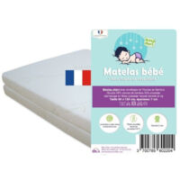 Matelas Pliant en Bambou pour lit bébé, lit parapluie 60x120 cm