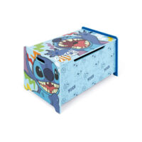 Banc coffre à jouets en bois 62,5x40x37cm – Panneau MDF avec décalcomanie – Verrou de sécurité – Fentes latérales pour transport – Arditex