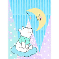 Poster Disney Winnie l'ourson - Winnie regarde la lune 50 cm x 70 cm